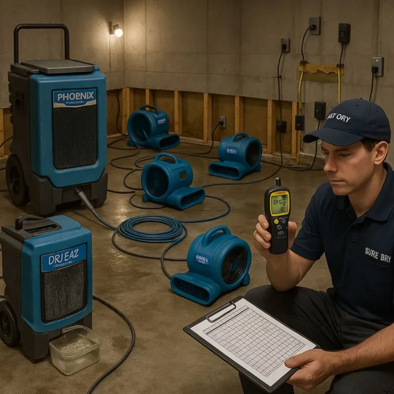 Structural Drying and Dehumidification process in Pittsburg County, OK